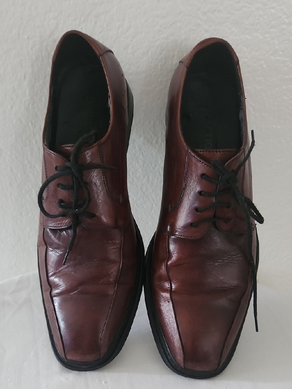 KENNETH COLE Men's Brown Leather Lace-Up Dress Shoes